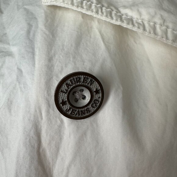 LRL Lauren Jeans Co. White Double-Breasted Jacket Medium - Picture 4 of 16